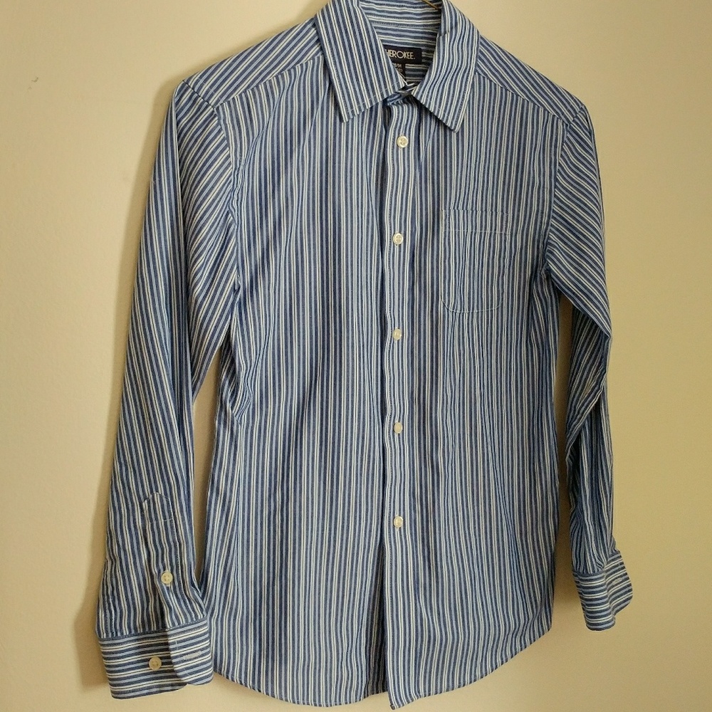 Blue Pin Striped Dress Shirt